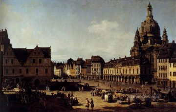 Bernardo Bellotto Painting - View Of The New Market In Dresden urban Bernardo Bellotto